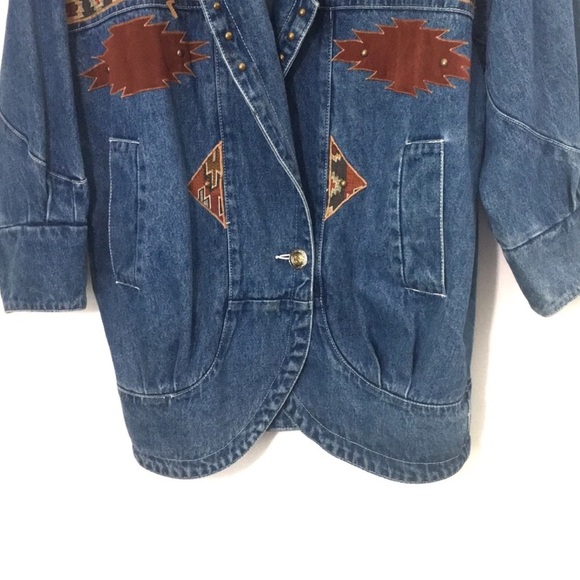 ICING | Vintage Southwestern Oversize Denim Jacket - Picture 4 of 7